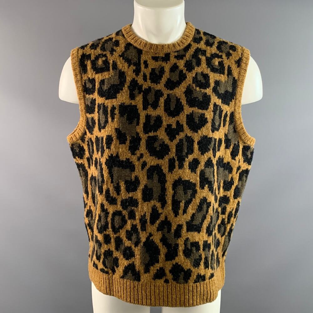 KAPITAL Size L Leopard  Print Wool Acryllic Vest
